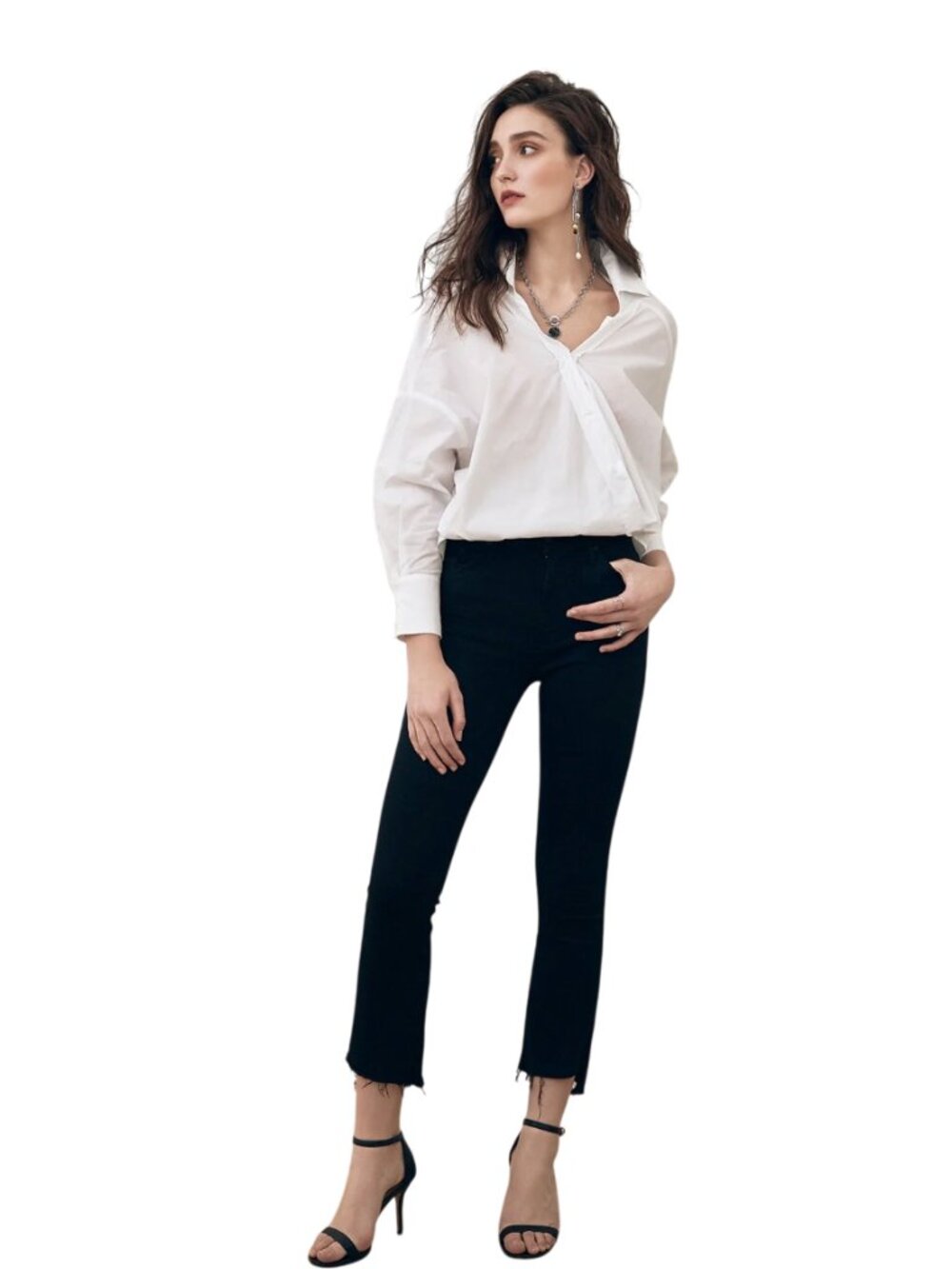 Mother The Insider Crop Step Fray Jean Not Guilty Shredded Black Moto, 29